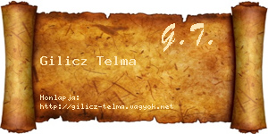 Gilicz Telma névjegykártya